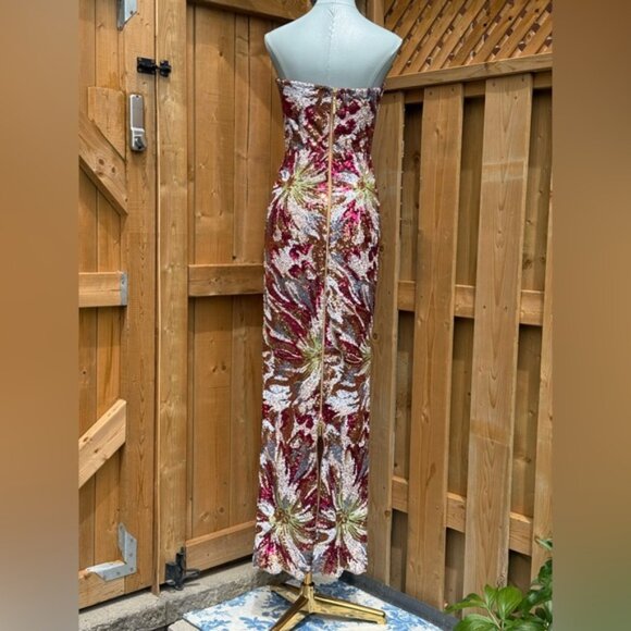 🆕 BRONX & BANCO 🧿 NWOT Dahlia Fuchsia Multi Sequin Maxi Dress, Sz XS US 2 - Picture 7 of 15